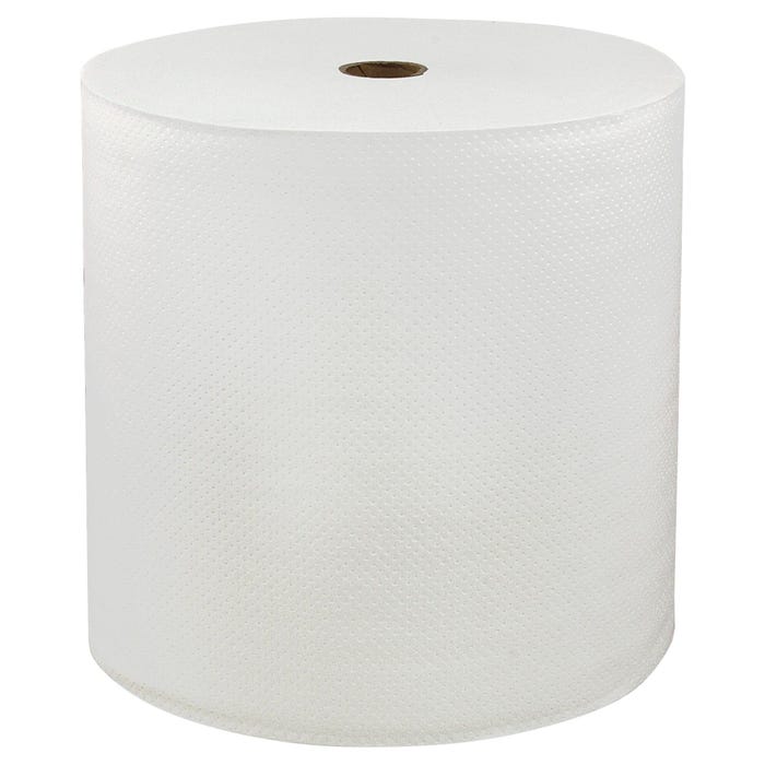 Genuine Joe Solutions Hardwound Roll Towels, 1-Ply, Pack of 6, White