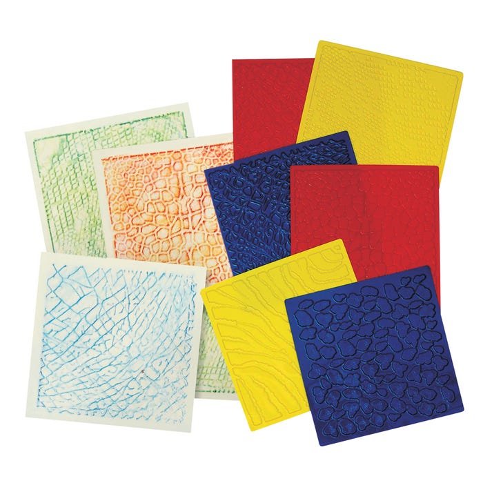 Roylco Animal Skins Rubbing Plates, 7 x 7 Inches, Set of 6