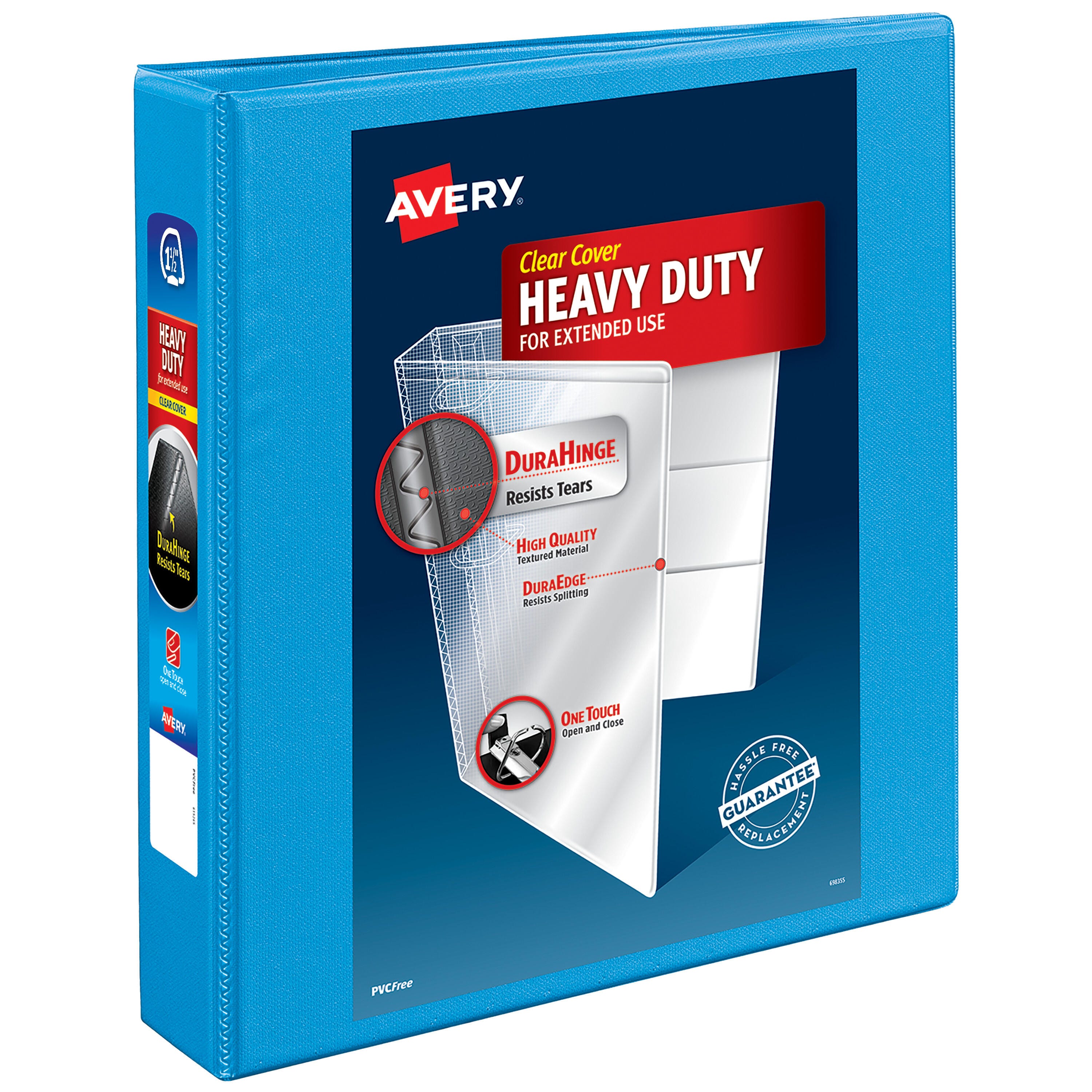 Image for Avery Heavy Duty View Non-Stick Binder, 1-1/2 Inch, One Touch Slant Ring, Light Blue from School Specialty