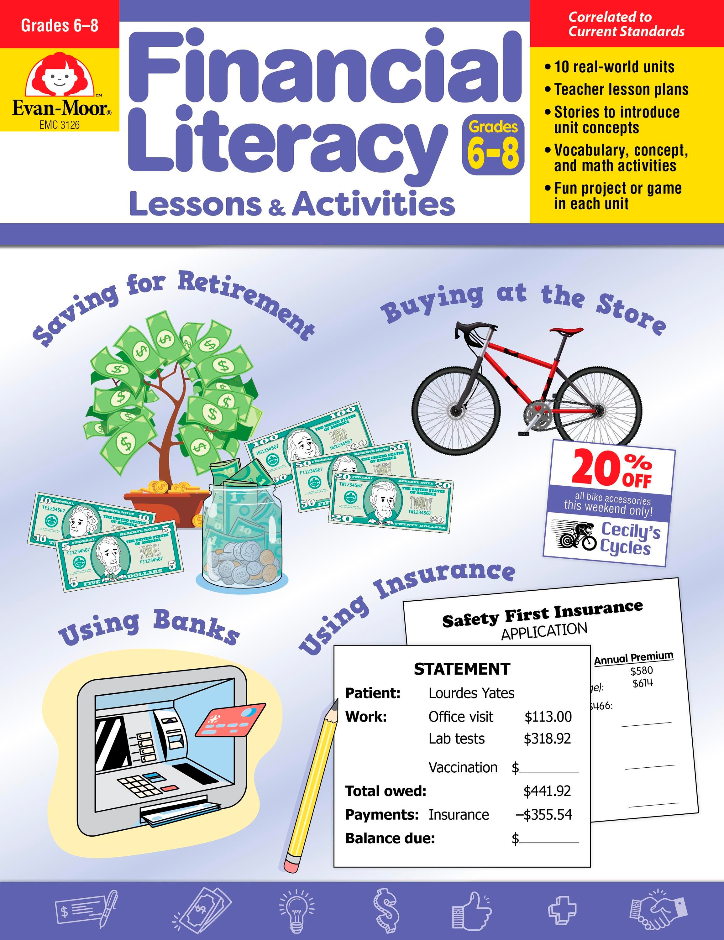 Image for Evan-Moor Financial Literacy, Grades 6 to 8 from School Specialty
