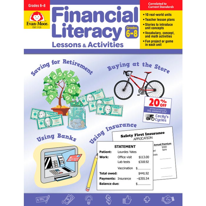 Evan-Moor Financial Literacy, Grades 6 to 8