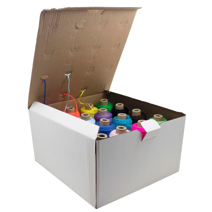 Pepperell Braiding Acrylic Double Weight Yarn Box, 4-Ply, Assorted Colors, Set of 16
