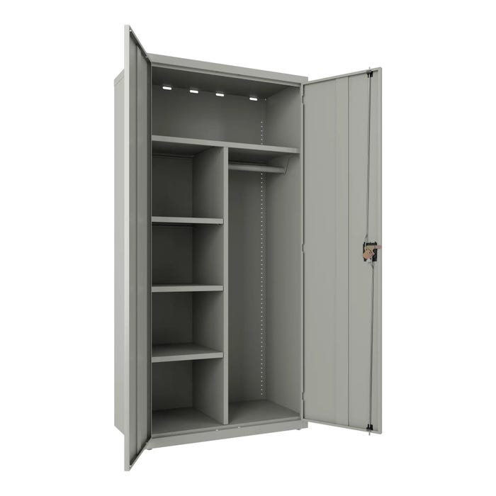 Hirsh Combo Wardrobe, 36 x 18 x 72 Inches, Light Gray