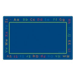 Carpets for Kids Chalk and Play Literacy Rug, 6 x 9 Feet, Rectangle, Blue 2003229
