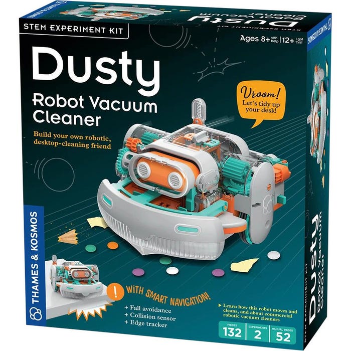 Thames & Kosmos Dusty the Robot Vacuum Cleaner, 132 Pieces, Ages 8 and up