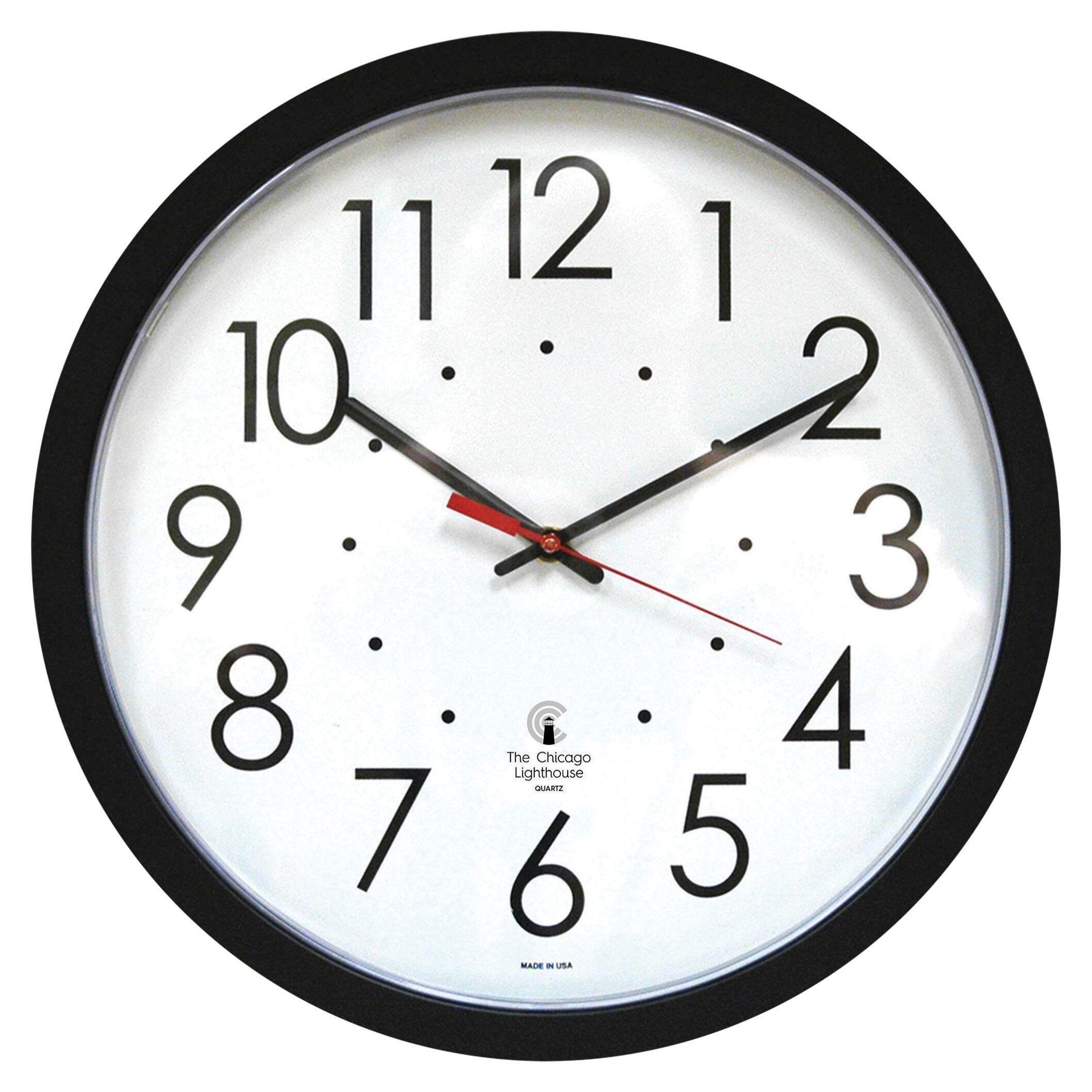 Image for Chicago Lighthouse Contemporary SelfSet Clock, 14-1/2 inches, Black from School Specialty