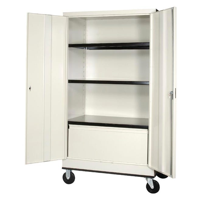KC Bin Mobile Cabinet with Lateral File, 3 Shelves