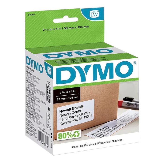 Dymo LabelWriter Large Shipping Labels, 2-5/16 x 4 Inches, White, Roll of 300