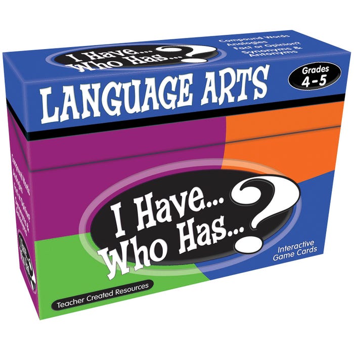 Teacher Created Resources Language Arts Game - I Have... Who Has, Grades 4 to 5