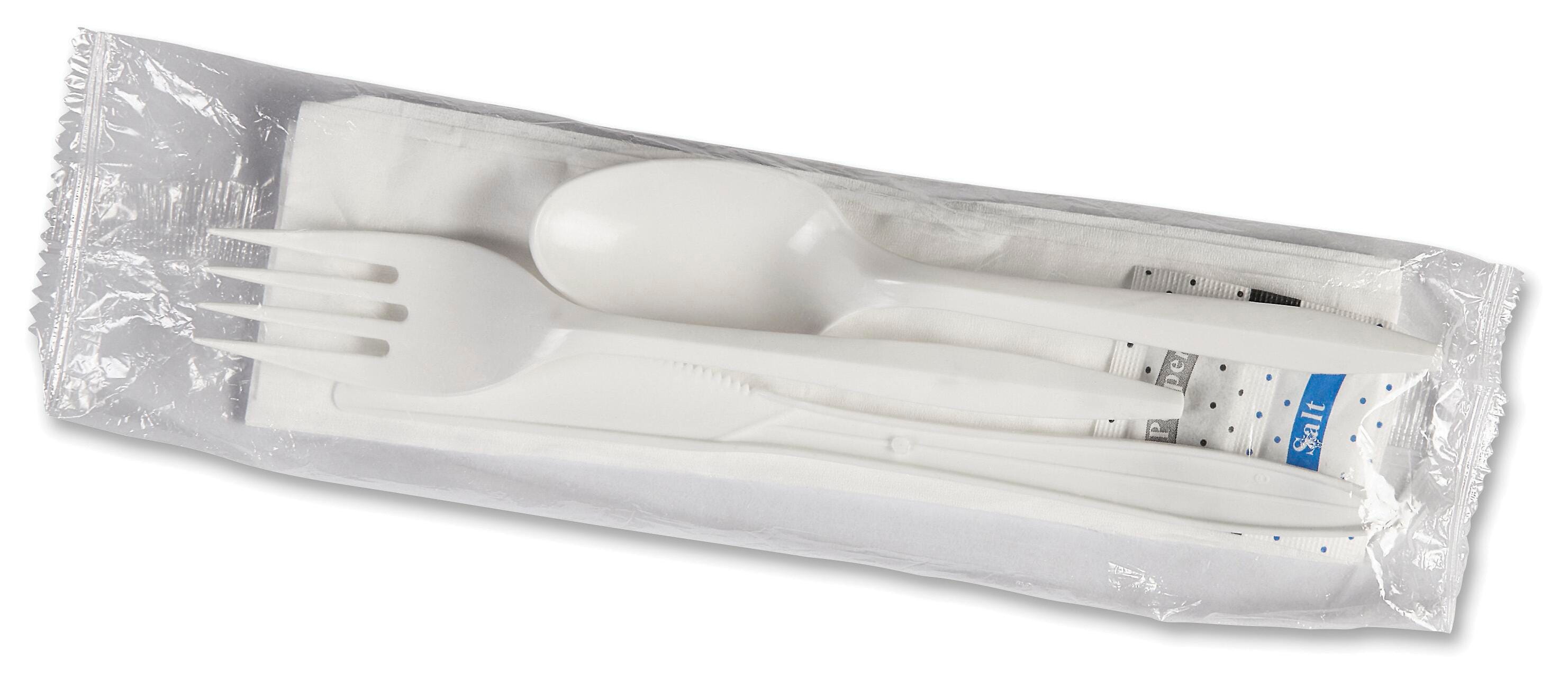 Genuine Joe Utensil Kit, White, Pack of 250, Item Number 1561218