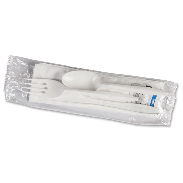 Genuine Joe Utensil Kit, White, Pack of 250