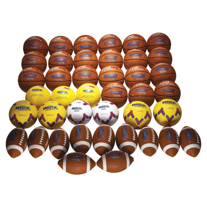 Sportime Max Pro-Rubber Ball Pack, 44 Pieces, Item Number 029455
