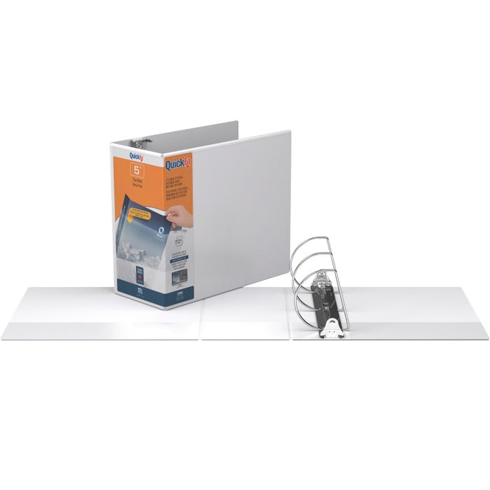 Stride QuickFit View Binder, 5 Inch D-Ring, White