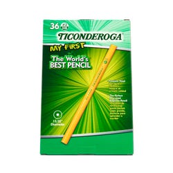Image for Ticonderoga My First Wood-Cased Pencils, No 2 HB, Unsharpened, Without Erasers, Yellow, Pack of 36 from School Specialty