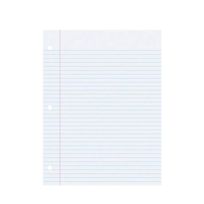 School Smart College Ruled Filler Paper, 3-Hole Punched, 8-1/2 x 11 Inches, 500 Sheets