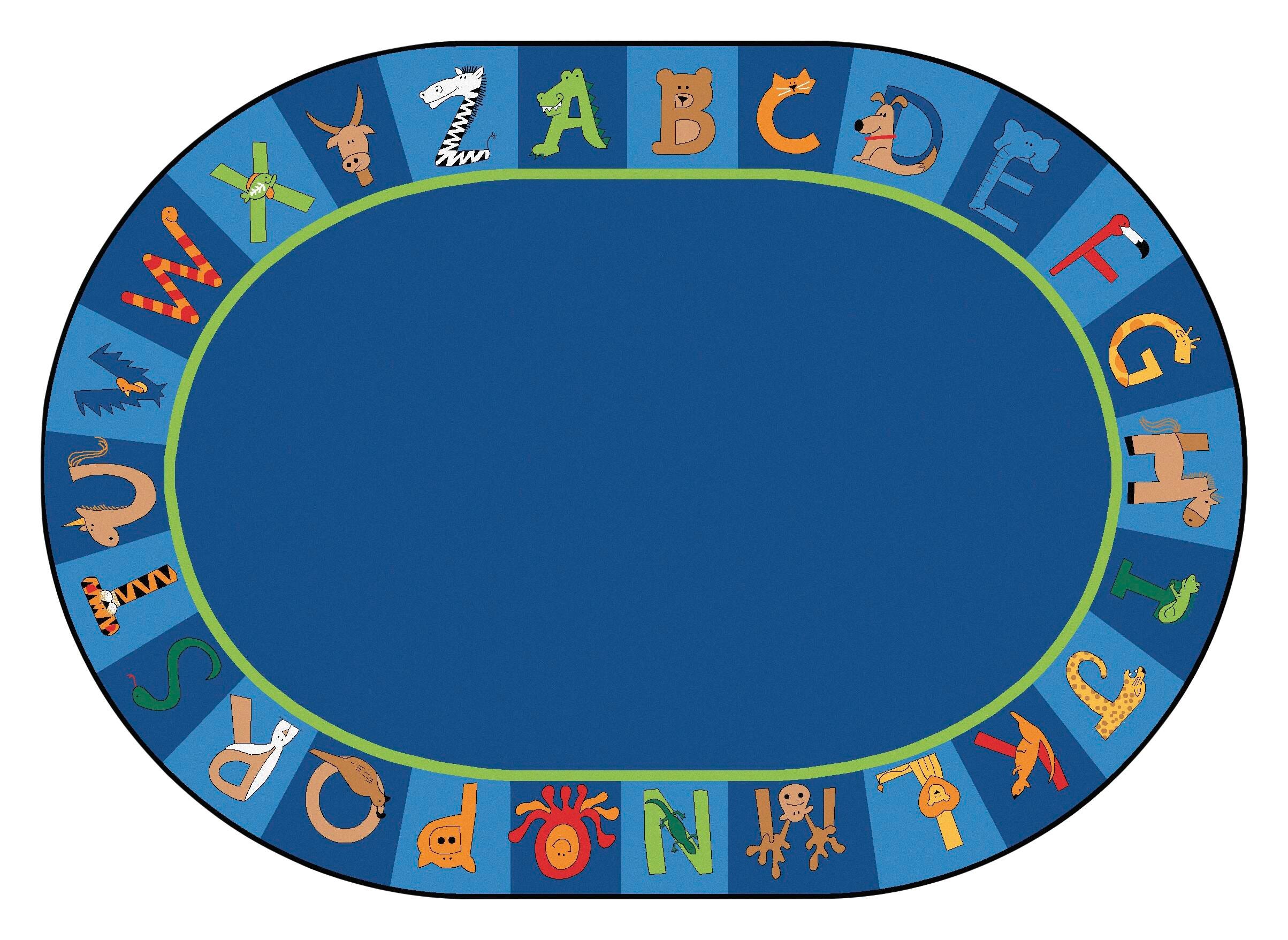 Carpets for Kids Premium A to Z Animals Carpet, Oval 4002235