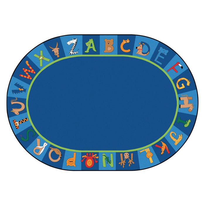 Carpets for Kids Premium A to Z Animals Carpet, Oval