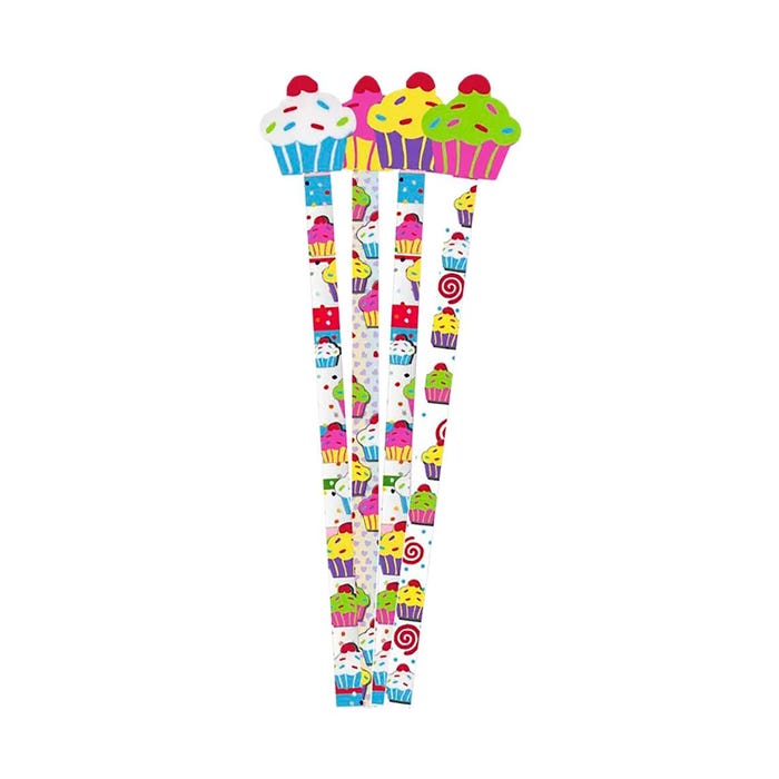 Musgrave Pencil Co. Cupcake Pencils with Top Erasers, Set of 36