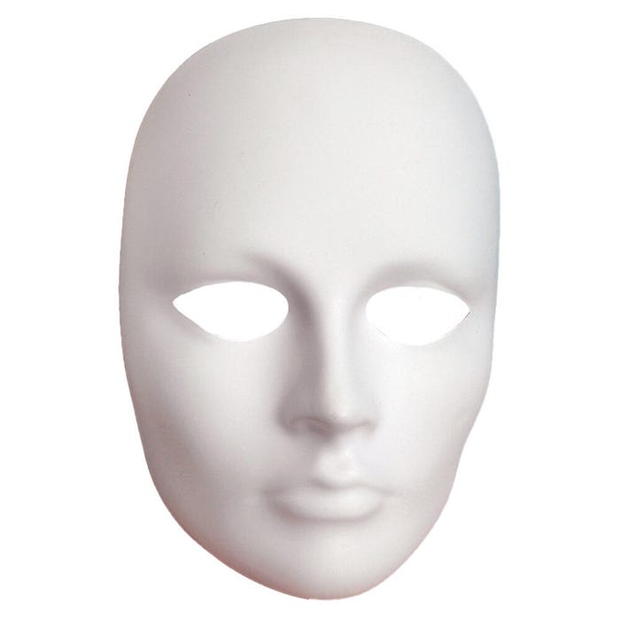 Creativity Street Plain Plastic Feminine Mask, White