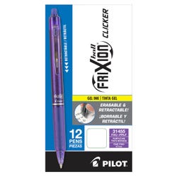 Pilot FriXion Clicker Erasable Gel Ink Pens, Fine Point, Purple Ink, Pack of 12 2131016