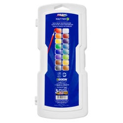 Prang Non-Toxic Semi-Moist Wax-Free Watercolor Paint, Plastic Half Rectangular Pan, 16 Assorted Colors 001350