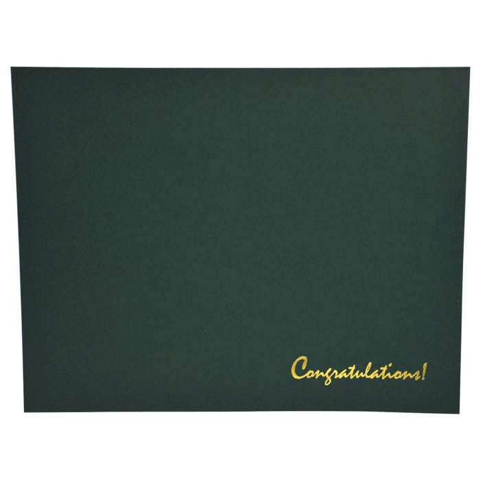 Achieve It! Congratulations Award Covers, Linen, Green, Pack of 25
