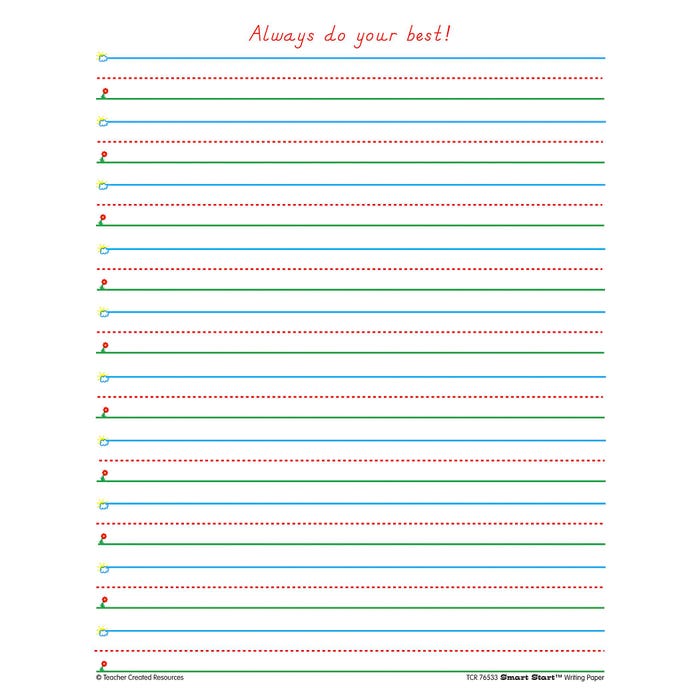 Teacher Created Resources Smart Start Writing Paper, 5/8 Inch Rule, 8-1/2 x 11 Inches, 360 Sheets