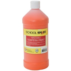 School Smart Washable Tempera Paint, Orange, 1 Quart Bottle 2002749