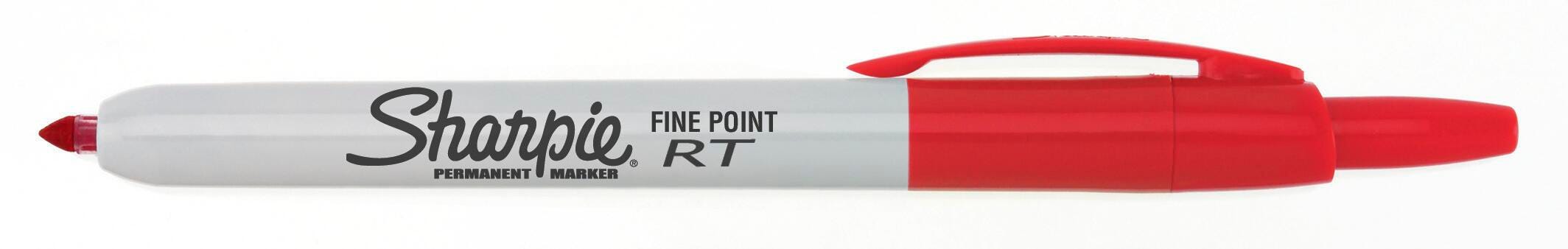 Sharpie Retractable Permanent Markers, Fine Point, Red, Pack of 12 1333737