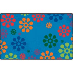 Carpets For Kids KID$Value PLUS Flower Burst, 4 Feet x 6 Feet, Rectangle, Multicolored, Item Number 2101482