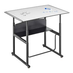 Safco Alphabetter Adjustable Stand-Up Desk, Swinging Footrest Bar, 24 x 36 x 26 to 42-1/4 Inches