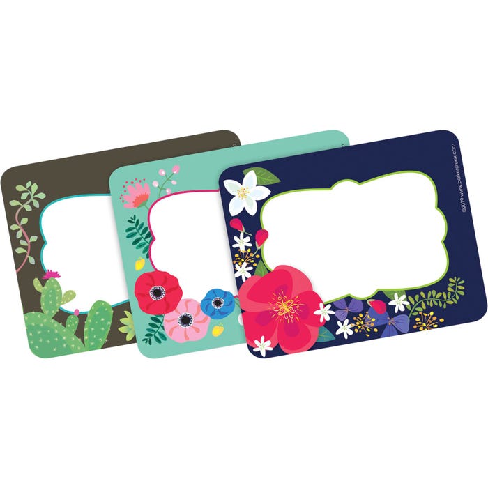 Barker Creek Petal and Prickles Name Tags, 3-1/2 x 2-3/4 Inches, Set of 45