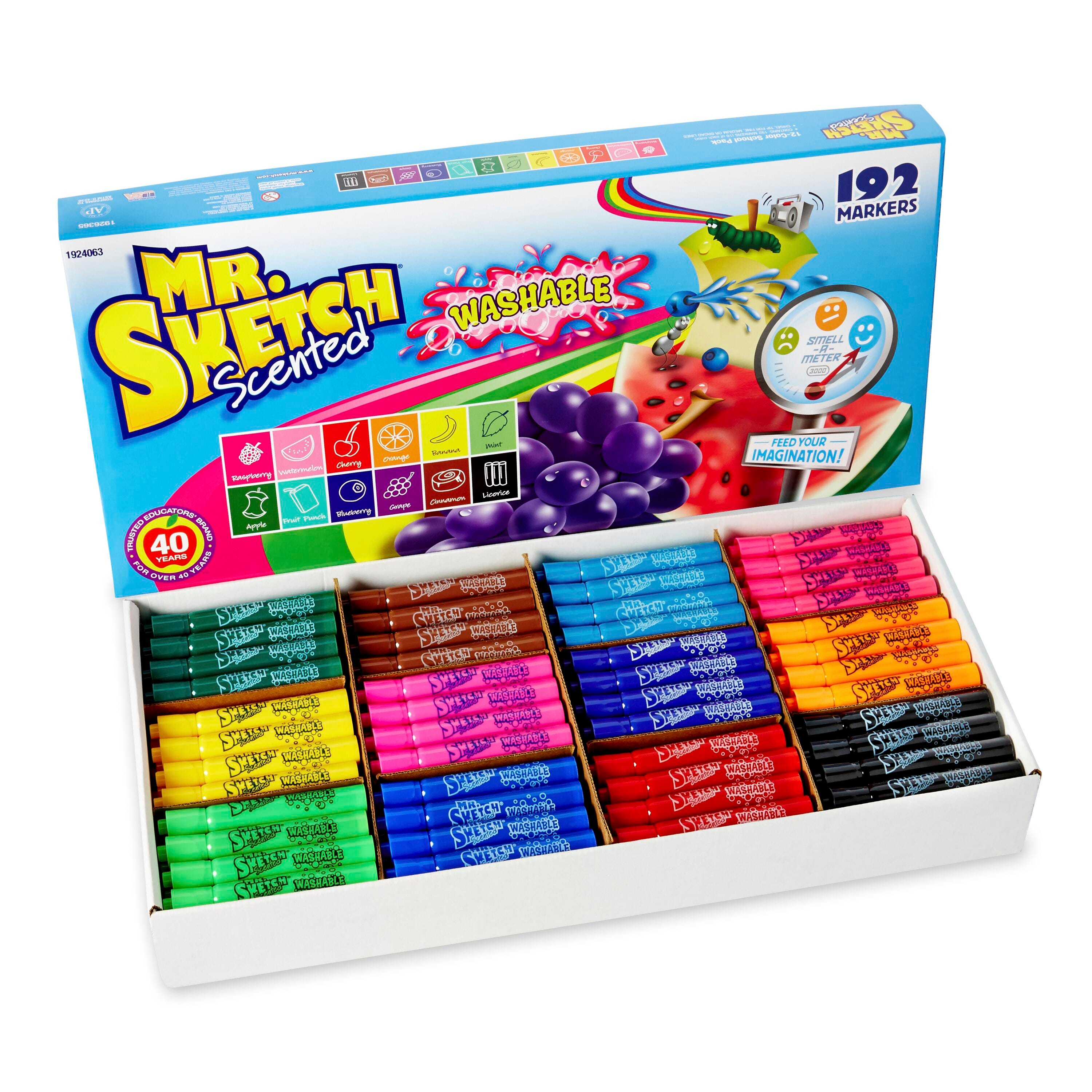 Mr. Sketch Scented Washable Markers, Chisel Tip, Assorted Scents and Colors, Set of 192 1539498