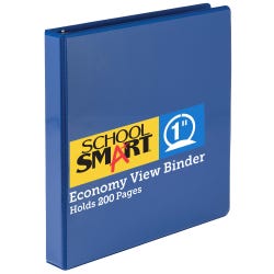 Image for School Smart Round Ring View Binder, Polypropylene, 1 Inch, Blue from School Specialty