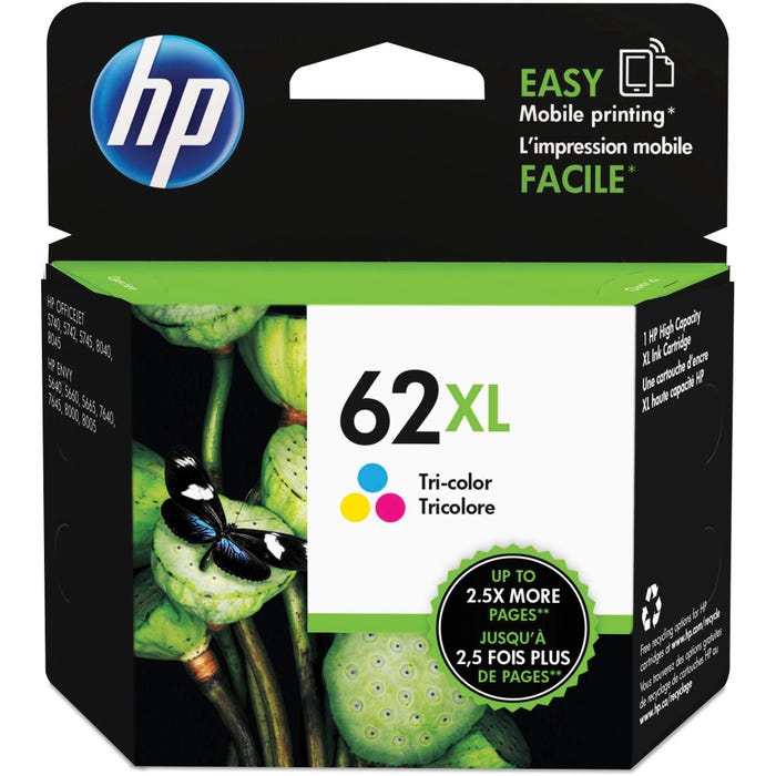 HP 62XL Ink Cartridge, C2P07AN, Tri-Color