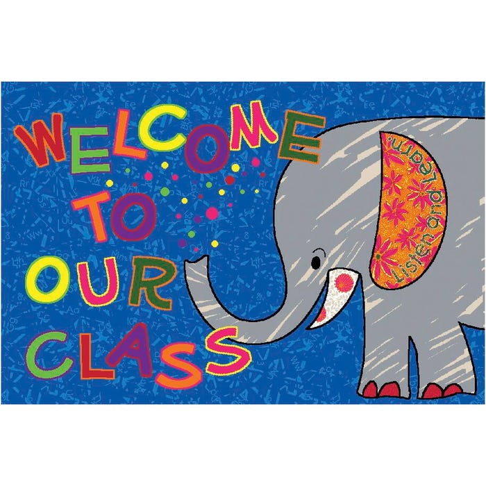 Flagship Carpets Class Elephant Welcome Mat, 2 x 3 Feet, Rectangle