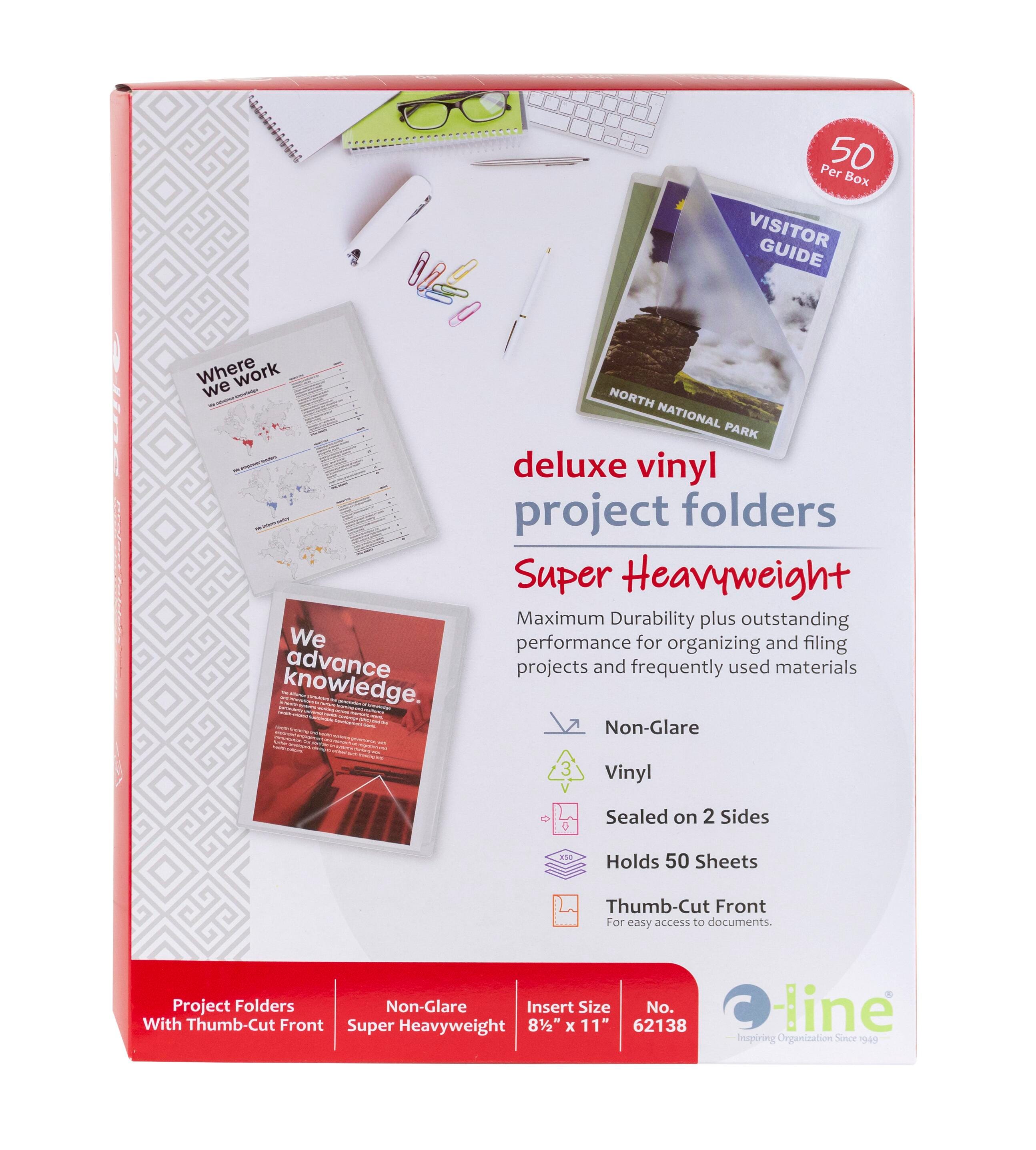 C-Line Deluxe Non-Glare Vinyl Project Folders, 8-1/2 x 11 Inches, Box of 50 2149735