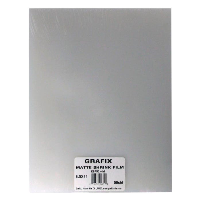 Grafix Shrink Film, 8-1/2 x 11 Inches, Matte, Pack of 50