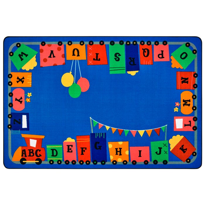 Carpets for Kids KID$Value PLUS Alpha Fun Train Carpet, Rectangle