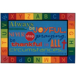 Carpets for Kids KID$Value PLUS Always Be Joyful Carpet, 8 x 12 Feet, Rectangle, Multicolored 1549756