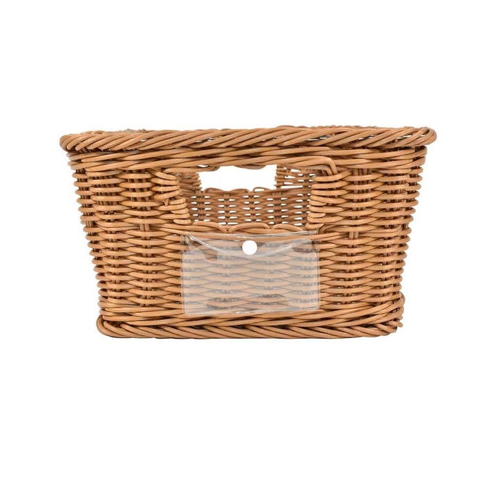 School Smart Medium Wicker Basket with Label Holder, Polypropylene, 11 x 16 x 6 Inches