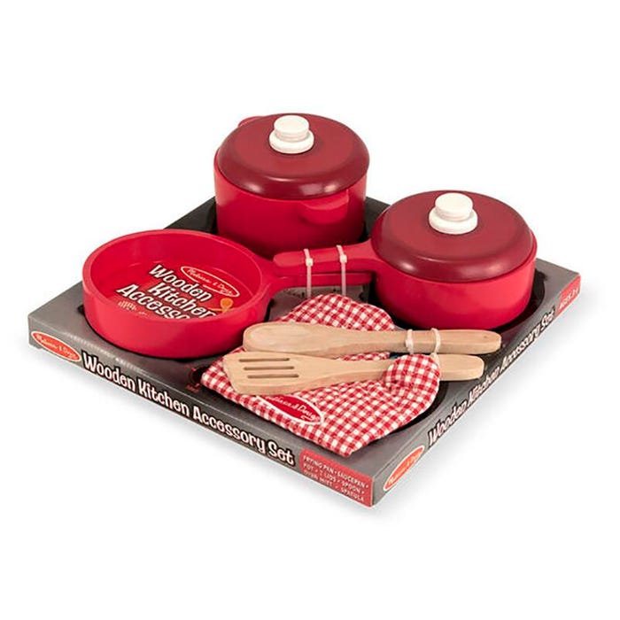 Melissa & Doug Wooden Kitchen Accessory Kit, 8 Pieces