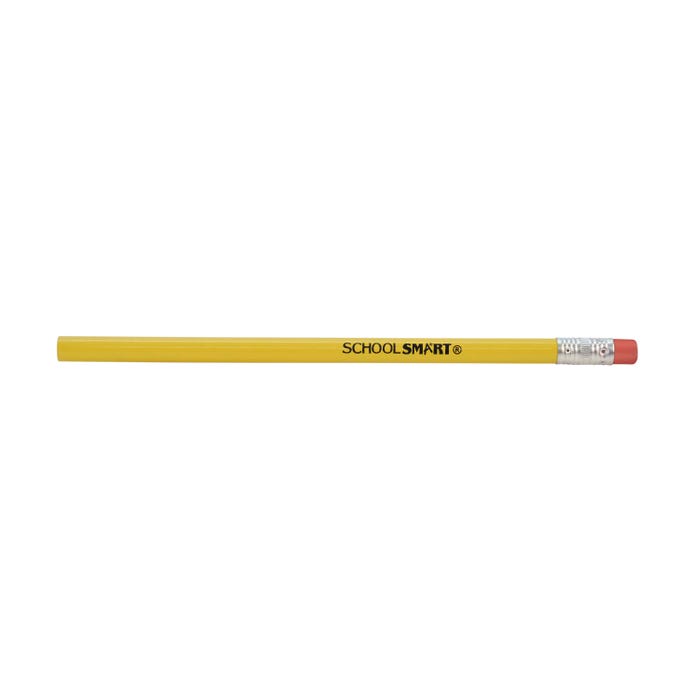 School Smart Primary Pencils, No 2 Thick Tips, Yellow, Pack of 12