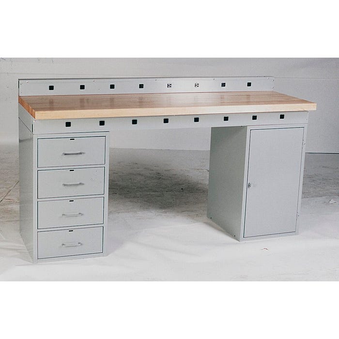 Flexible 1-Station Electronic Bench, 72 in W X 24 in D X 36-3/4 in H, Phenolic Top, Particle Board Bottom, Gray