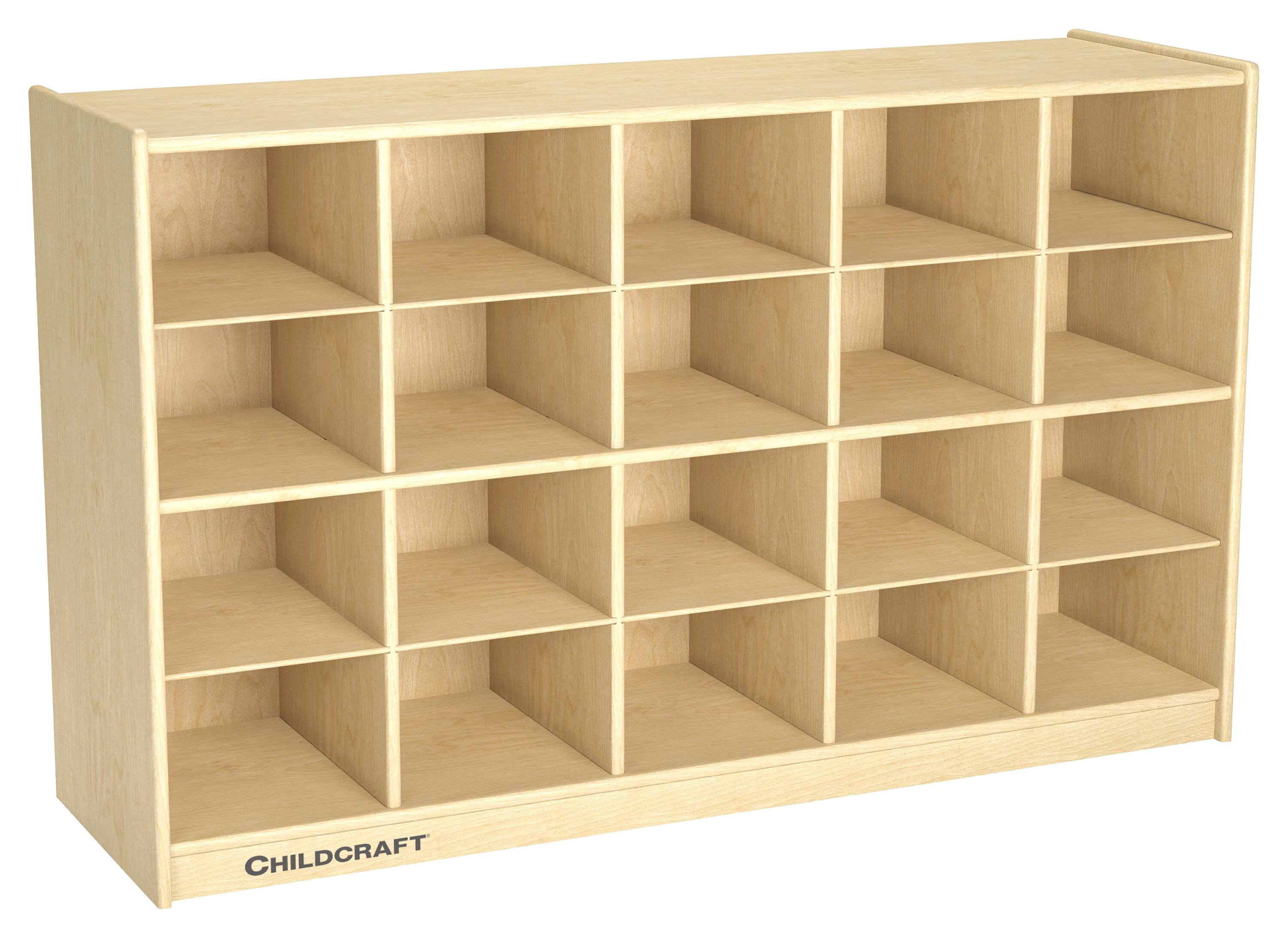 Childcraft Mobile Cubby Unit, 47-3/4 x 14-1/4 x 30 Inches, 20 Tray Capacity, Item Number 306444