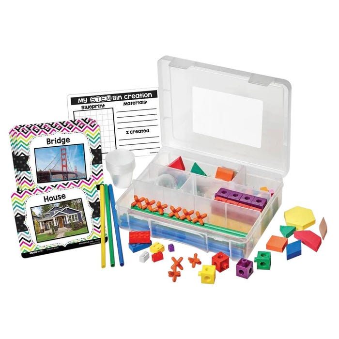 Hand2Mind STEM Bins Learn & Play Pack, Single Pack, Grades K to 5