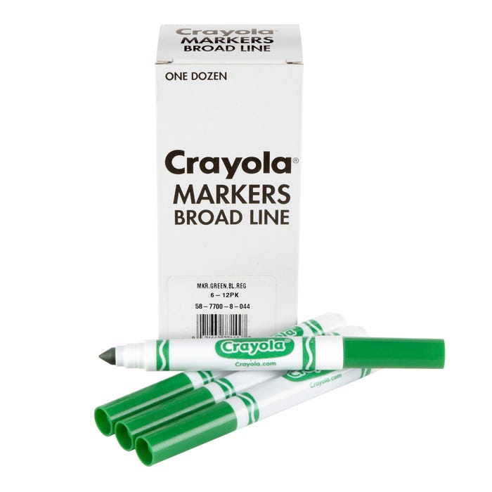 Crayola Bulk Markers, Broad Line, Green, Pack of 12