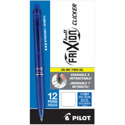 Pilot FriXion Clicker Erasable Gel Ink Pens, Bold Point, Blue Ink, Pack of 12 2131011