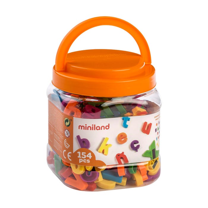 Miniland Magnetic Spanish Letters, Lowercase, 154 Pieces