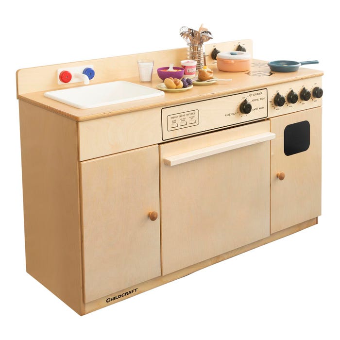 Childcraft All-In-One Kitchen Center, Wooden, 43-1/2 x 16-1/4 x 27-3/4 Inches